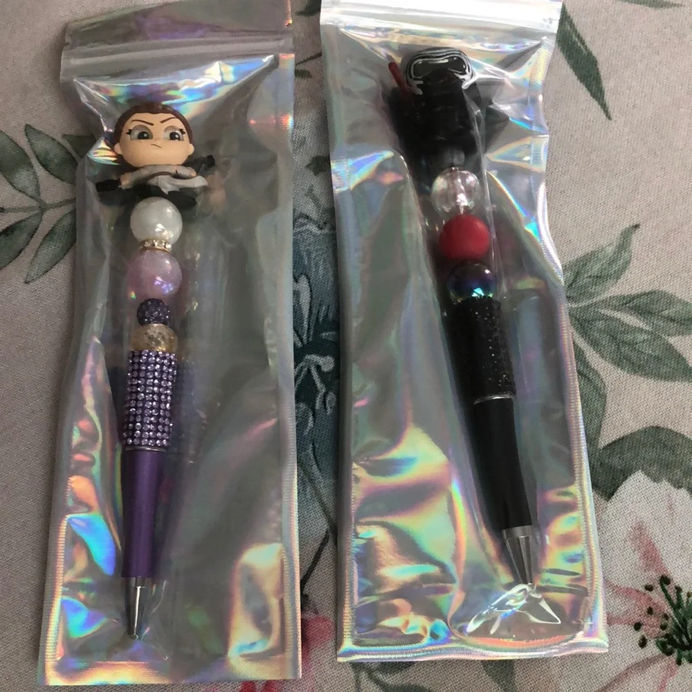 Star Wars Rey and Kyle Decorative Pens with Charms NIP - Picture 2 of 5